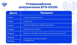 Расписание ЕГЭ 2026